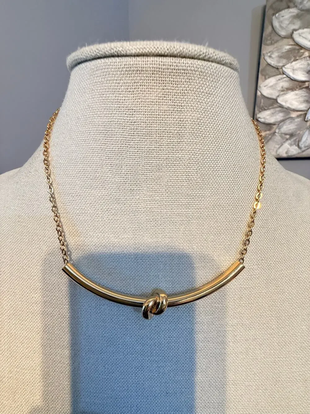The Limited Gold Tone Knot Bar Necklace 17”+2”